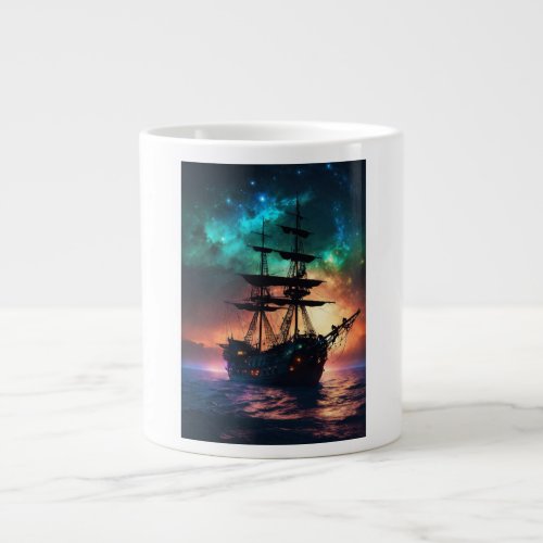  Seafarers Voyage Pirate Ship Cup Giant Coffee Mug