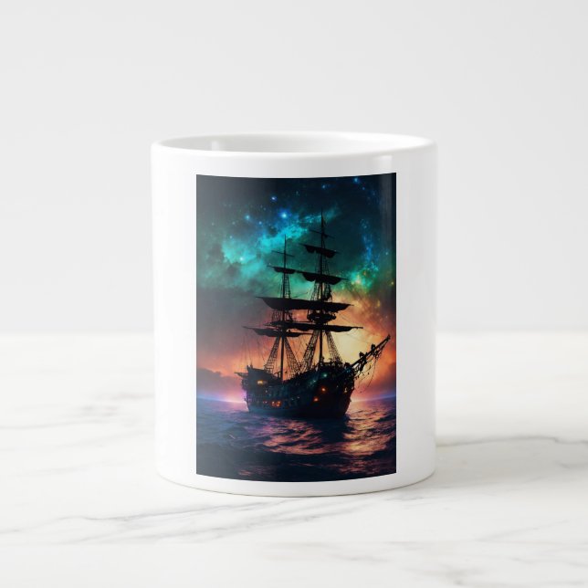 "Seafarer's Voyage Pirate Ship Cup" Giant Coffee Mug (Front)