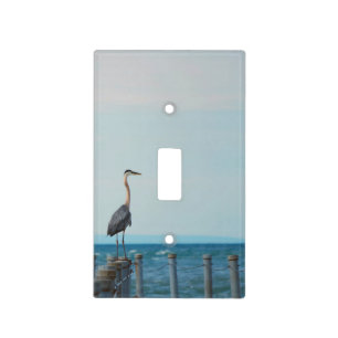 Seafaring Bird At The Waterfront Light Switch Cover