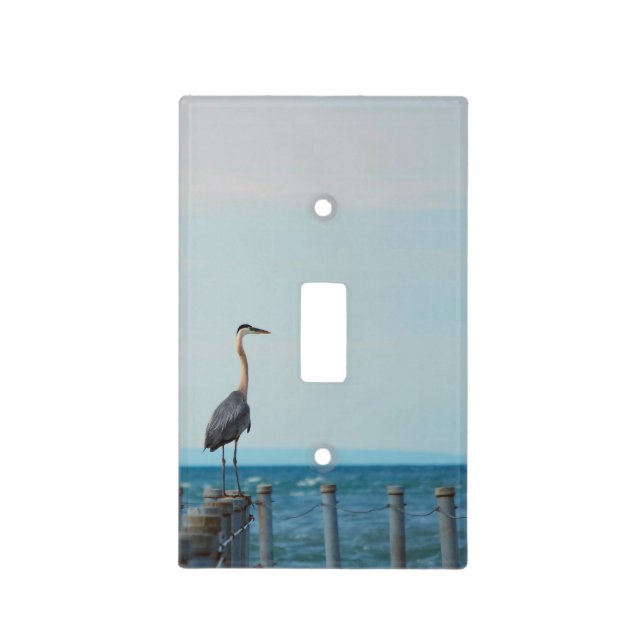 Seafaring Bird At The Waterfront Light Switch Cover (Front)