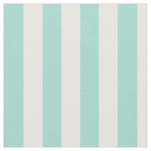 Seafoam and White Vertical Stripes Fabric