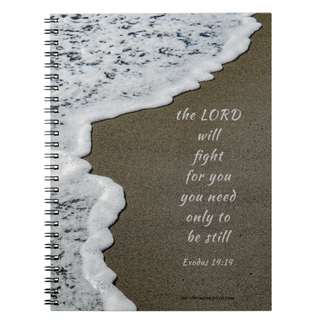 Seafoam Beach Bible Verse 8x6 Spiral Notebook (Front)