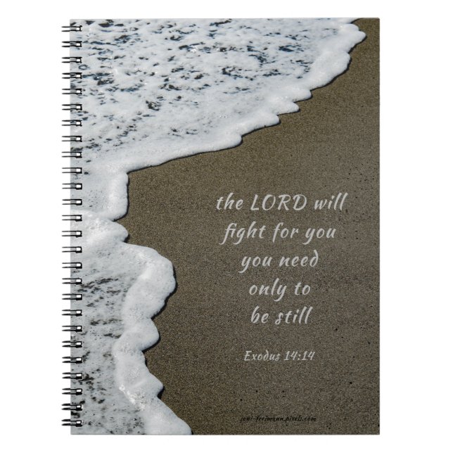 Seafoam Beach Bible Verse Spiral Notebook Small (Front)