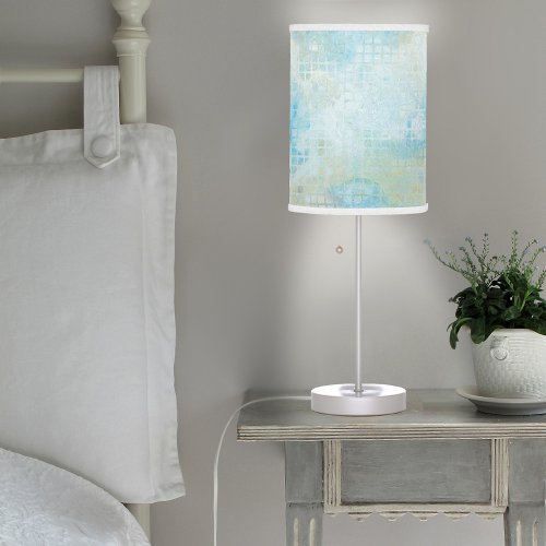 Seafoam Beach Dream Checkered Pattern Lamp