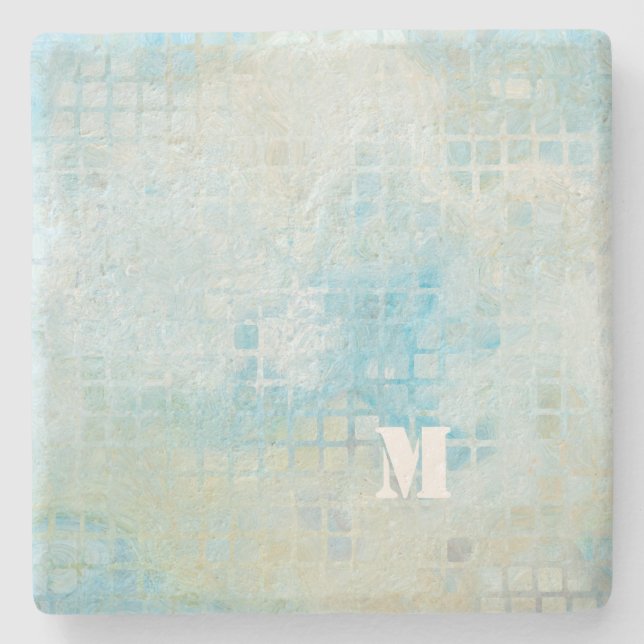 Seafoam Beach Ocean Pattern Stone Coaster (Front)