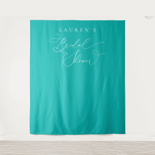 Seafoam Blue Green Bridal Shower Photo Backdrop (Front)