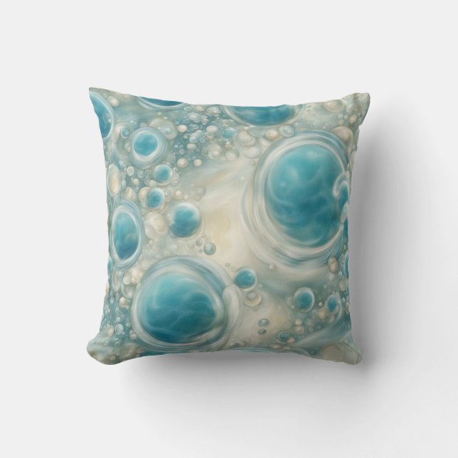 Seafoam Bubbles  Throw Pillow (Front)