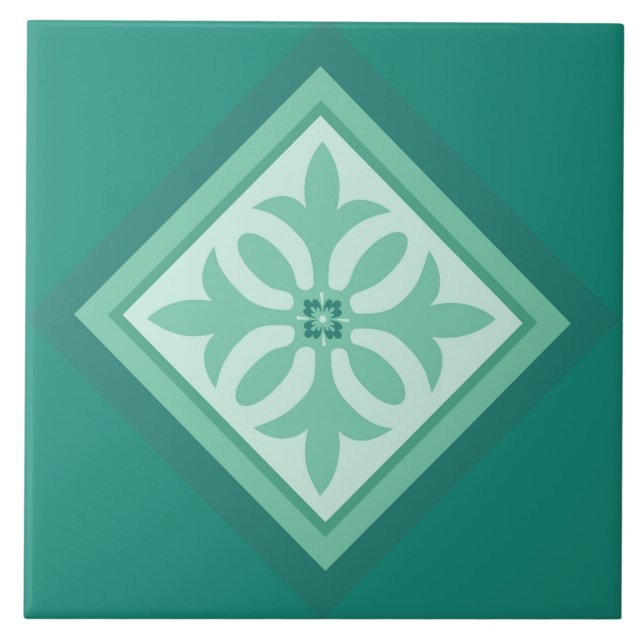 Seafoam colours diamond feature tile (Front)