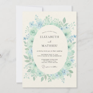 Seafoam Delicate Spring Wedding Invitation