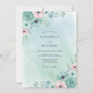 Seafoam Fern Wedding Invitation