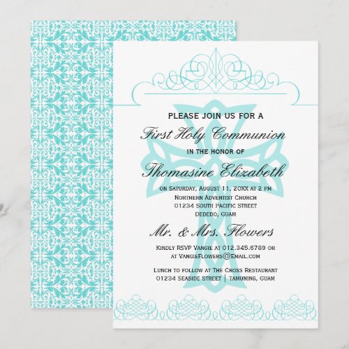 Cross First Holy Communion Invitations