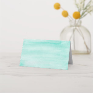 Seafoam Green Abstract Watercolor Table Escort Place Card