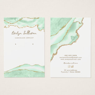 Seafoam green agate jewelry display card