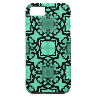 Seafoam green and black geometric kaleidoscope iPhone SE/5/5s case