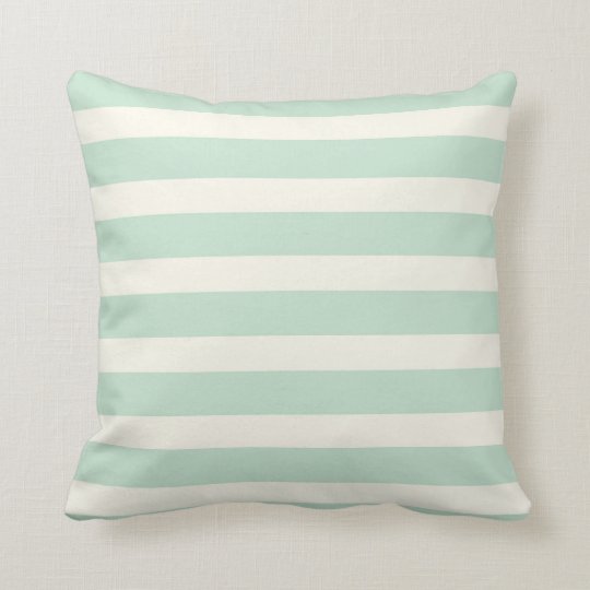 Seafoam Green And Off White Stripes Throw Pillow Seafoam Green And Off White Stripes Throw Pillow