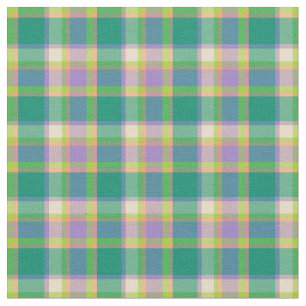 Seafoam Green and Purple Fashion Plaid Fabric
