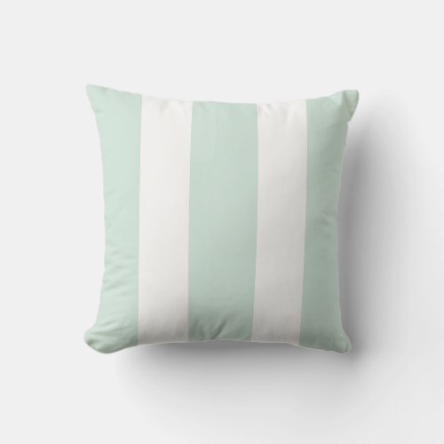 Seafoam Green and White Cabana Stripes Outdoor Pillow