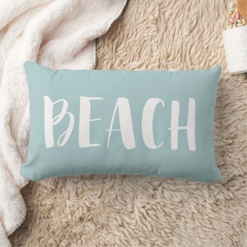 Seafoam Green Beach House Nautical Stripe Lumbar Pillow