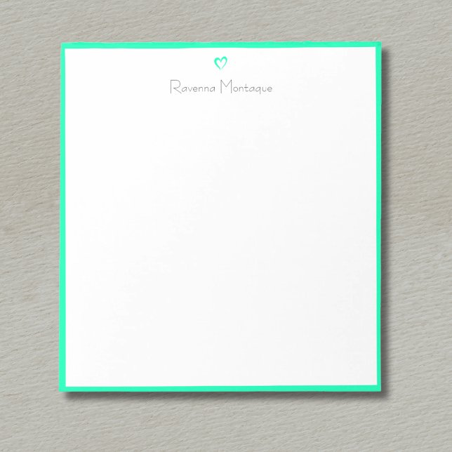 Seafoam Green Border and Heart Custom Script Name Notepad (Creator Uploaded)