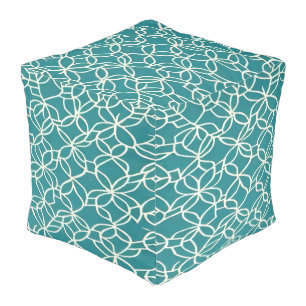 Seafoam Green Cube Pouf
