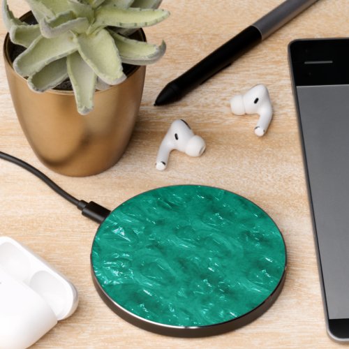 Seafoam Green Dappled Water Wireless Charger