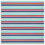 Seafoam Green Dark Blue Red White Stripes Pattern Fabric