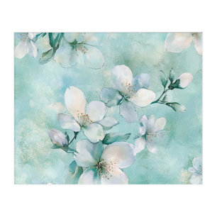 Seafoam Green Floral Canvas Art