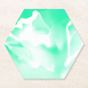 Seafoam Green Floral Paper Coaster