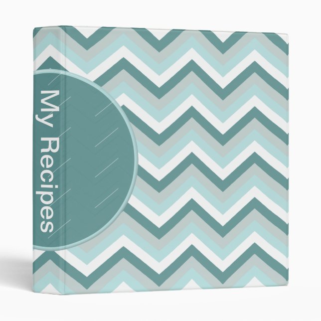 Seafoam Green Geometric 3 Ring Binder (Front/Spine)