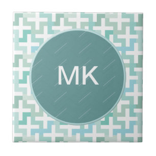 Seafoam Green Geometric Ceramic Tile