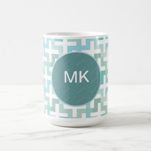 Seafoam Green Geometric Coffee Mug (Center)
