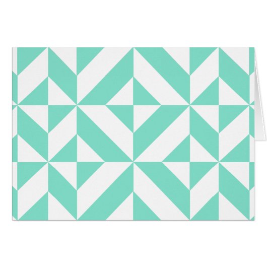 Seafoam Green Geometric Deco Cube Pattern (Front Horizontal)