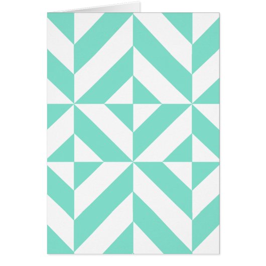 Seafoam Green Geometric Deco Cube Pattern (Front)