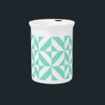 Seafoam Green Geometric Deco Cube Pattern Beverage Pitcher<br><div class="desc">This abstract, geometric cubed pattern will add vibrance and classic flair to any home or office decor. Always ready for you to personalize with your name and/or your loved one's name, as well.</div>