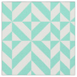 Seafoam Green Geometric Deco Cube Pattern Fabric