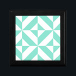 Seafoam Green Geometric Deco Cube Pattern Keepsake Box<br><div class="desc">This abstract, geometric cubed pattern will add vibrance and classic flair to any home or office decor. Always ready for you to personalize with your name and/or your loved one's name, as well.</div>