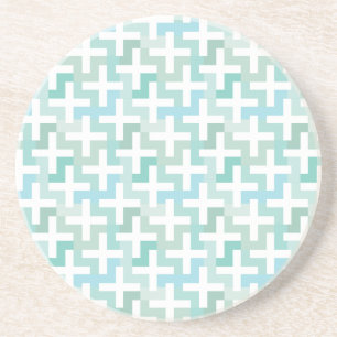 Seafoam Green Geometric Drink Coaster