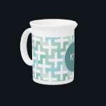 Seafoam Green Geometric Drink Pitcher<br><div class="desc">Stylish and trendy modern geometric  pattern. Shown here in shades of seafoam green for that totally Chic look</div>