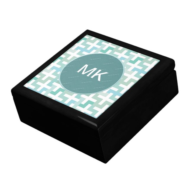 Seafoam Green Geometric Keepsake Box (Side)