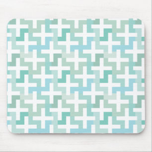 Seafoam Green Geometric Mouse Pad
