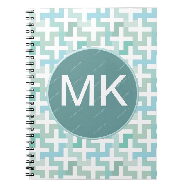 Seafoam Green Geometric Notebook (Front)