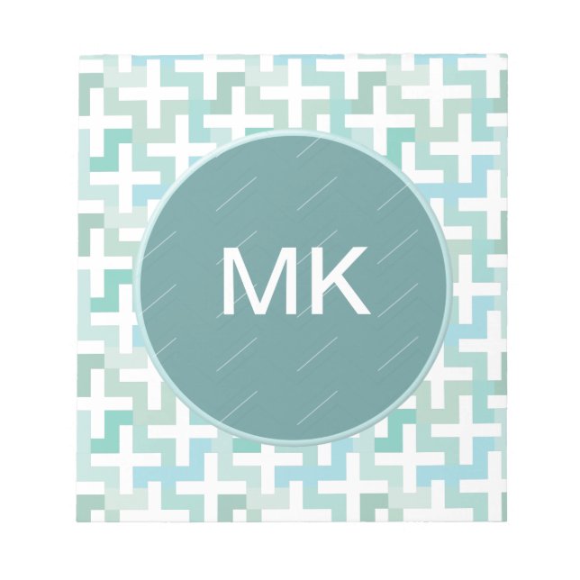Seafoam Green Geometric Notepad (Front)
