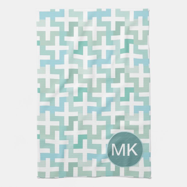 Seafoam Green Geometric Towel (Vertical)