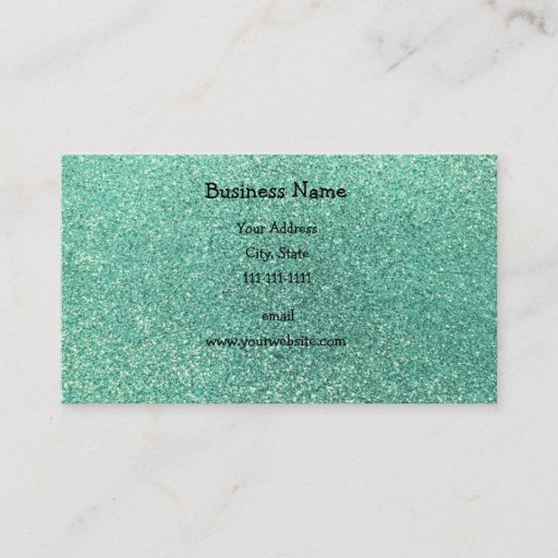 Customizable Seafoam green glitter business card