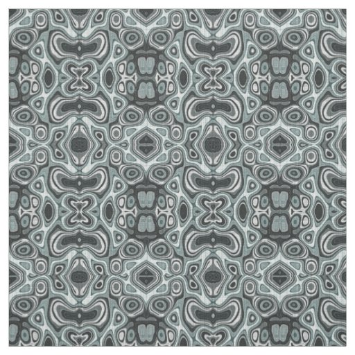 Seafoam Green Gray Bali Batik Style Pattern Fabric