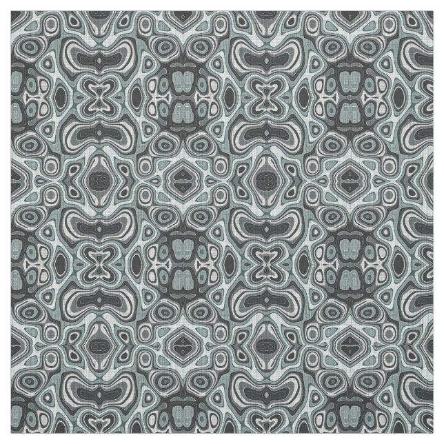 Seafoam Green Gray Bali Batik Style Pattern Fabric (Swatch)