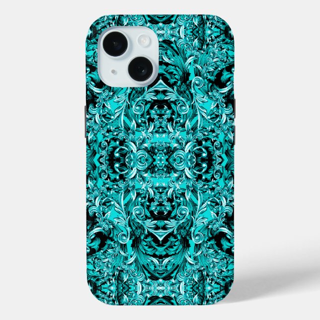SEAFOAM GREEN ITALIAN BAROQUE PRINT Case-Mate iPhone CASE (Back)