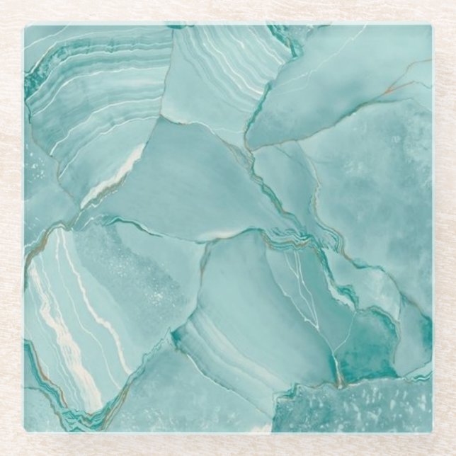 Seafoam Green Marble Glass Coaster (Front)