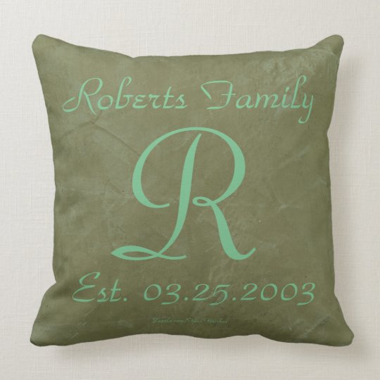 Seafoam Green Monograms Rustic Glam Throw Pillow Seafoam Green Monograms Rustic Glam Throw Pillow