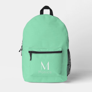 seafoam green - personalized printed backpack